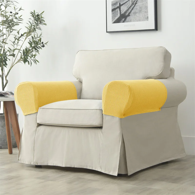 2-teiliges Set Stretch-Sofa-Armlehnenbezug Polar Fleece Schmutzabweisender Couch-Sessel Möbelschutz-Bezüge Einfarbig Wohnungsdekoration – Detail 22