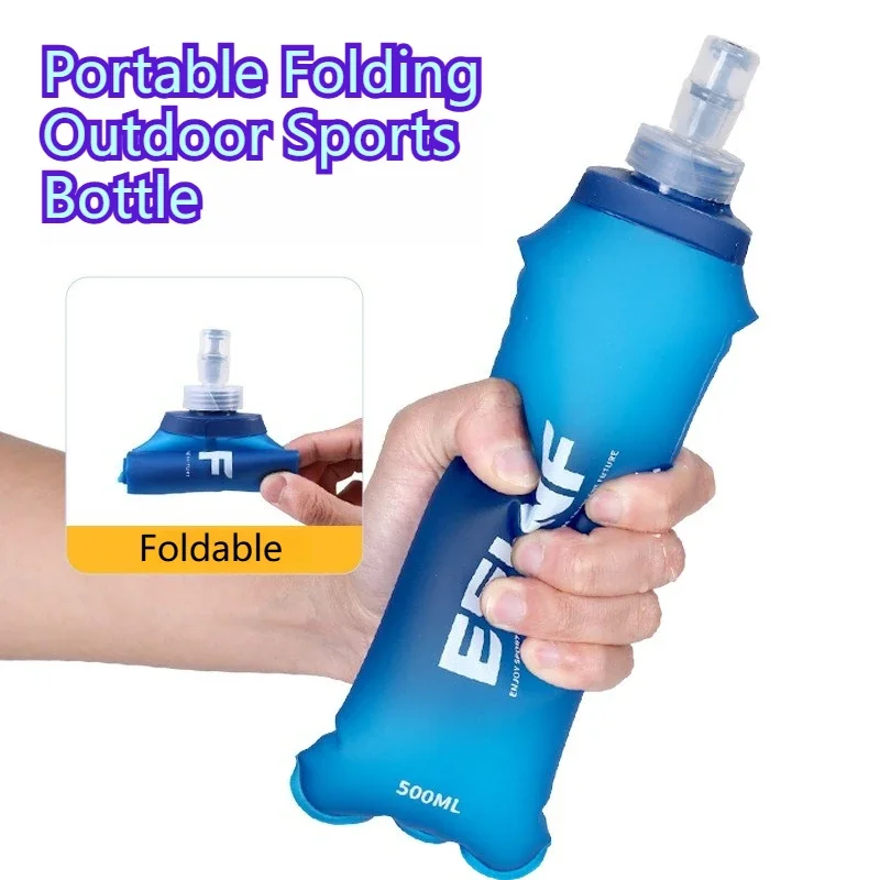 ESLNF Soft Camping Drinking Water Bottle Folding Sport Water Bag Flask Outdoor Running Cycling Hydration Pack view 6