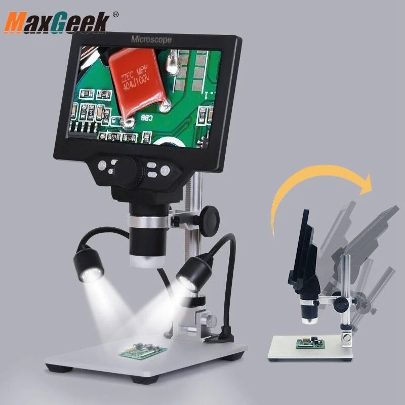 Maxgeek G1200D HD 12MP 1-1200X Plug-in Microscope Digital Microscope Camera with 7