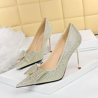 1932-18 Women Fashion Shoes Pure Color Low Heels Black Kaka High Ultra High Heels Sharp Head Korean Style