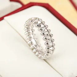 New Hot Selling Titanium Alloy Bullet Rivet Ring for Women Men Couples Fashion Classic Punk Party Gift Luxury Jewelry