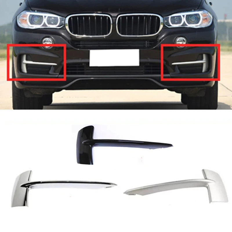 Car Left or Right Front Bumper Fog Light Grille Grill Cover Strip Trim For BMW X5 F15 2014 2015 2016 2017 2018