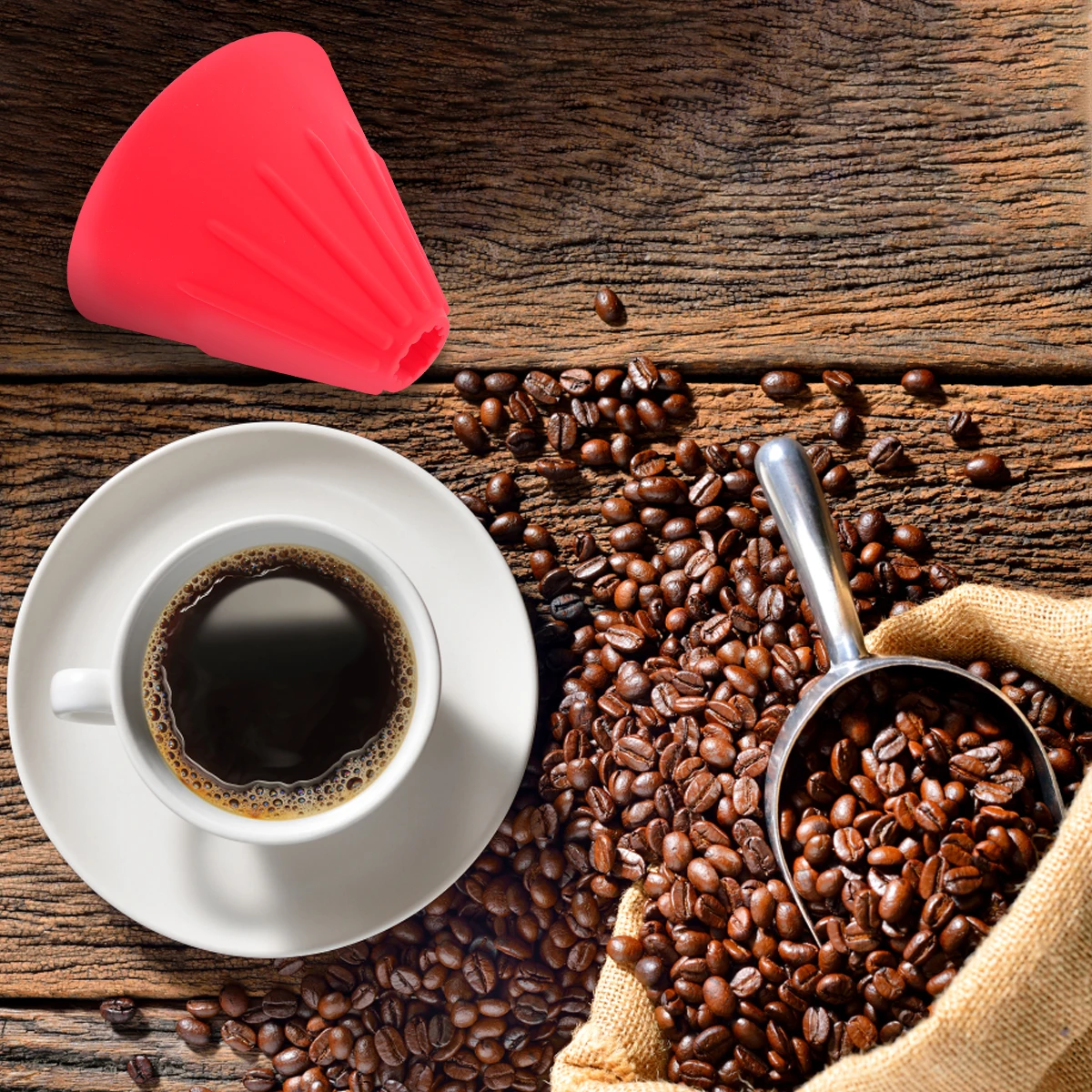 

Silica Gel Funnel Filter Coffee Funnel Durable Reusable Kitchen Travel Red Easy Clean Professional Home Tool