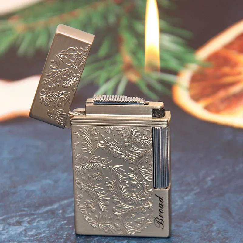 

Новая креативная металлическая боковая зажигалка с зажиганием, бутановый газовый шлифовальный круг, кремневые зажигалки с PING, яркие звуковые гаджеты для курения