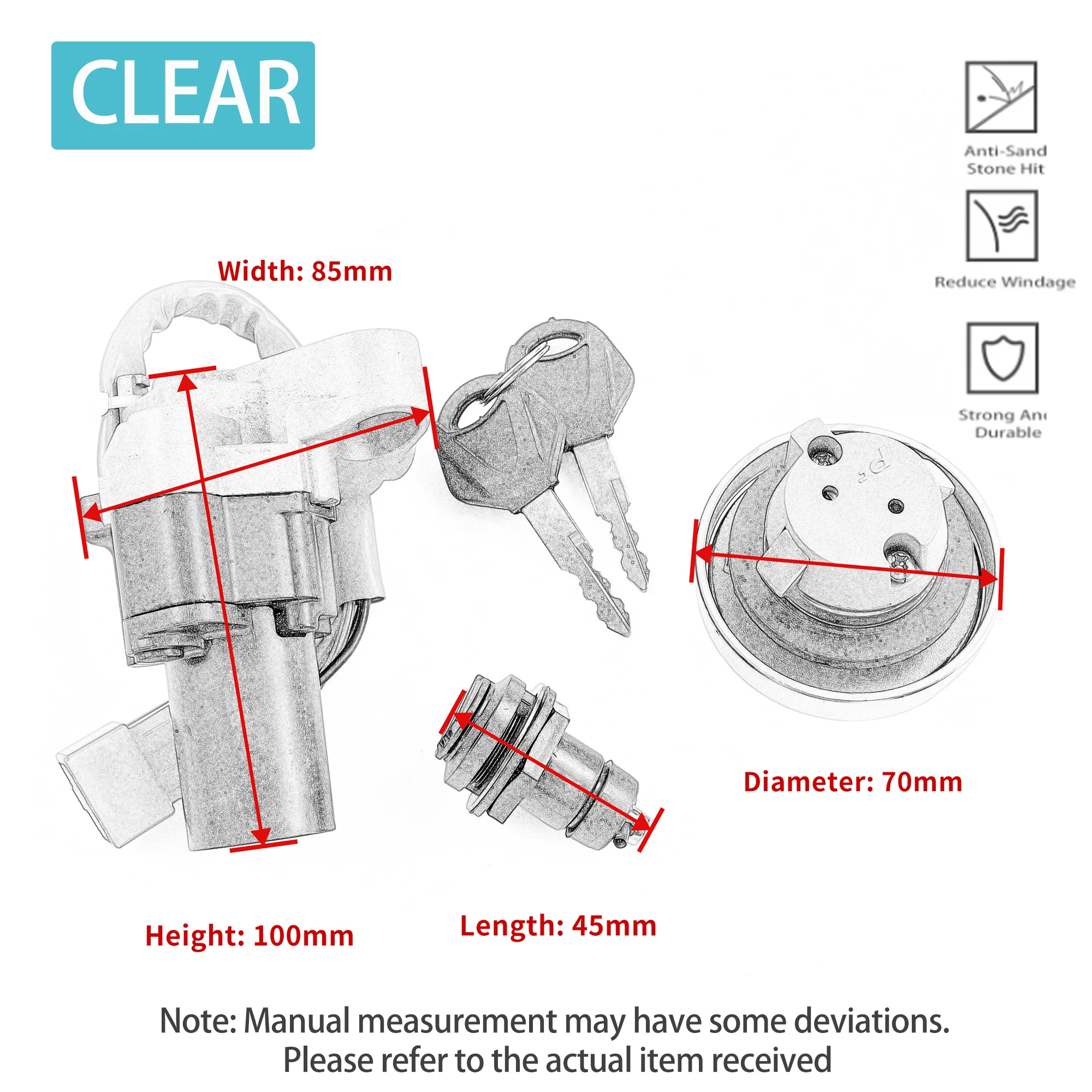 Motorcycle Ignition Switch Lock Fuel Gas Cap Key Set Fit for YAMAHA Drag Star V-Star XVS125 XVS250 XVS XVS400 XVS650 XVS1100