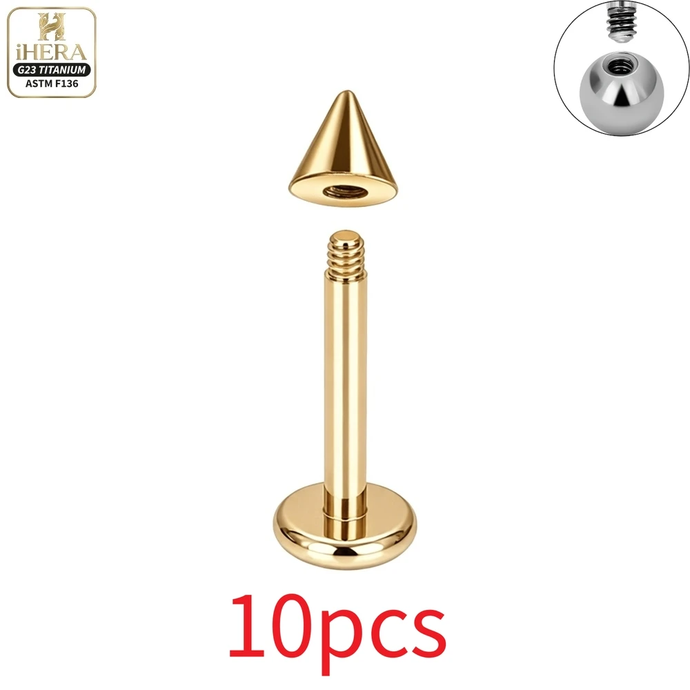 10 Stück Großhandel G23 Titan Labret Lippenpiercing Augenbrauen-Nasenring C-Stab für Damen Septum-Piercing Körperschmuck