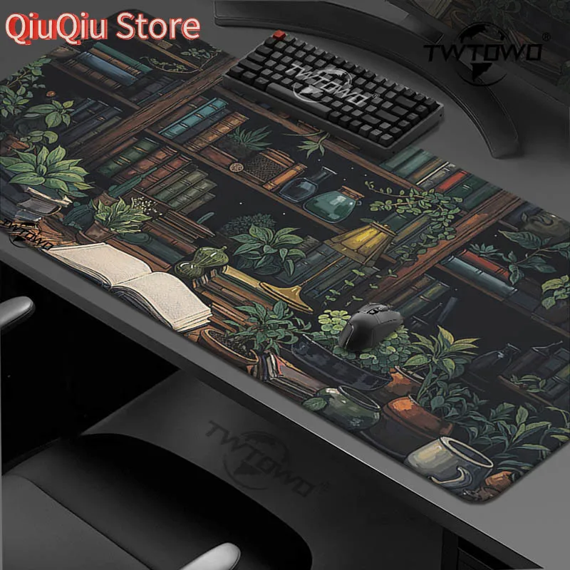 Grünes Pflanzen-Bücherregal Mauspad Gamer Print-on-Demand Individuelles Großes Neues Mauspad XXL Mauspads Naturkautschuk Desktop-Mauspad