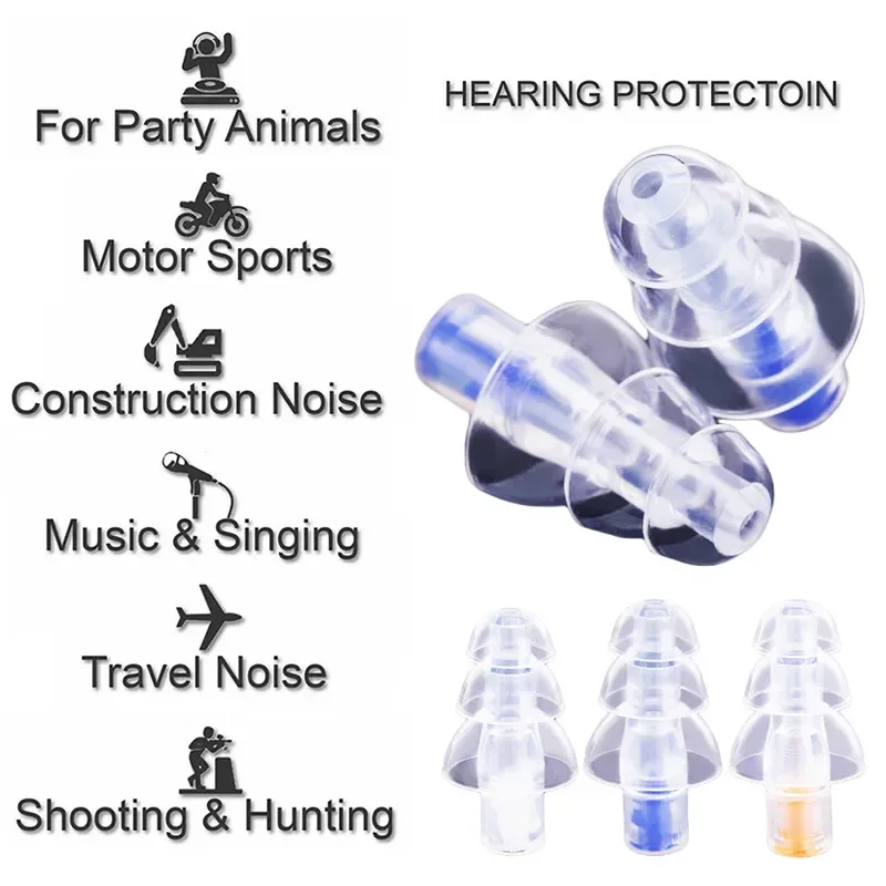 Fidelity Silicone Earbud Musician Filter Earplugs Noise Reduction Hearing Protection Earbud Reusable Sleep Care Ear Protector