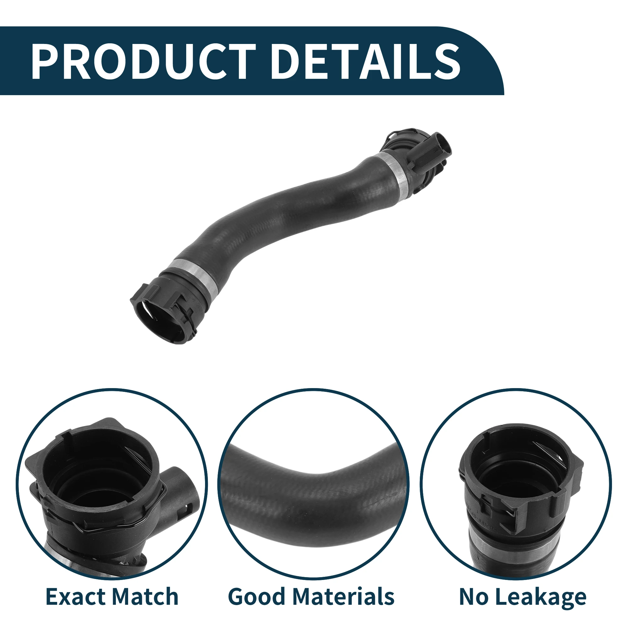 UXCELL ラジエーターホース ヒーターホース ラジエーター出口ホースパイプ BMW 1シリーズ 2005用 No.17127526391 ゴム製冷却液ホース ブラック 1個