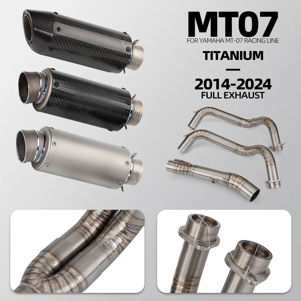 

Front connection pipe, Titanium alloy exhaust system for motorcycle, complete Original exhaust system, for MT07 FZ07 motorcycle