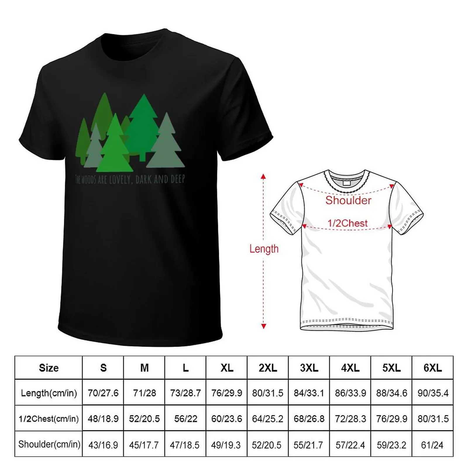 Pine Forest Poem, Robert Frost Stopping By Woods on a Snowy Evening T-Shirt Breathable Sportswear T-Shirt for Men