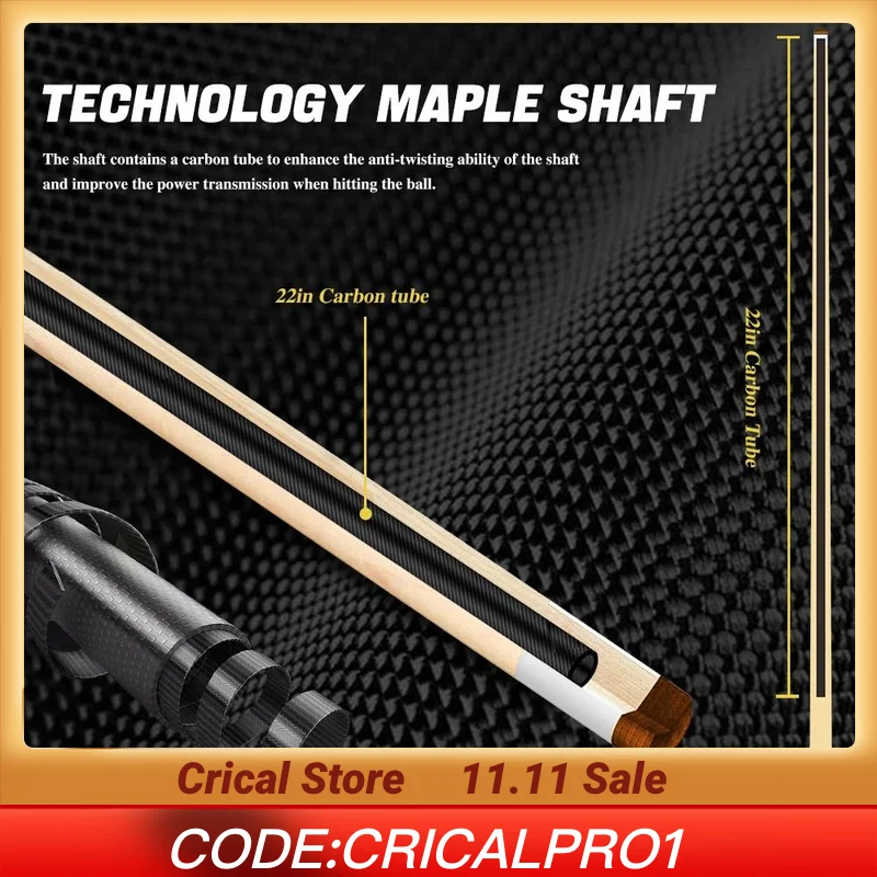 

KONLLEN pool cue shaft Built in Carbon Fiber Tube with Low Deflection Billiard cue Shaft for billar cue