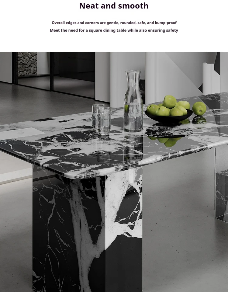 Nordic Minimalist Sintered Stone Dining Table, Anti-scratch Tabletop Home Dining Furniture for Apartment