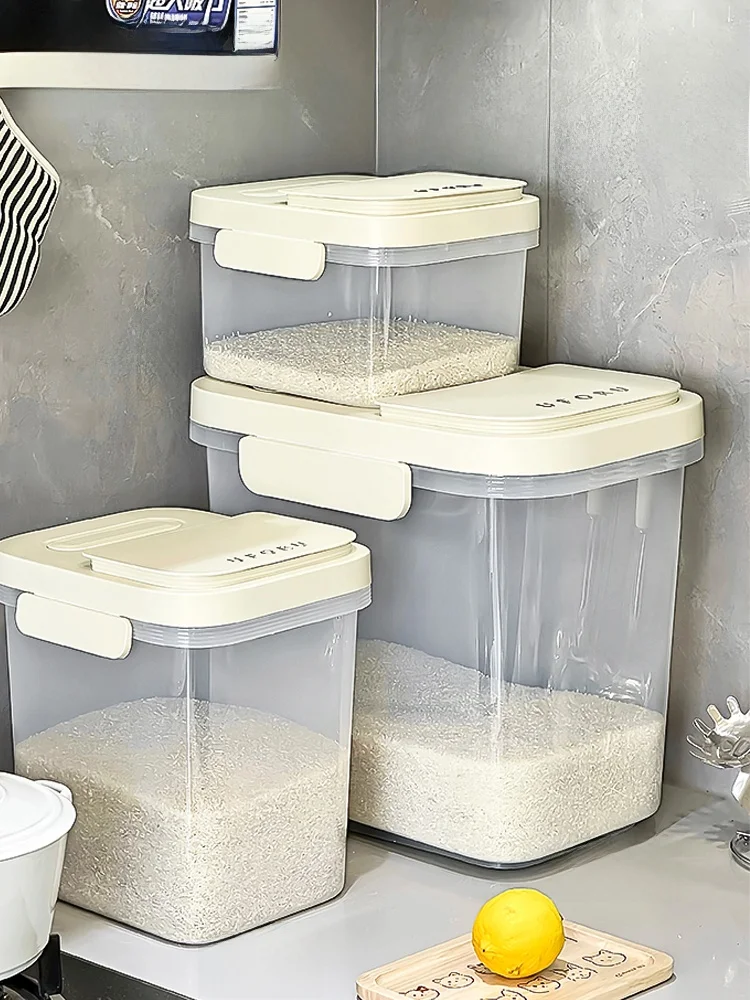

Food ade Sed Rice Storage Buet Moisture Proof Bug Resistant Home Use 50kg Capaci Plastic Rice Barrel Kitchen Storage