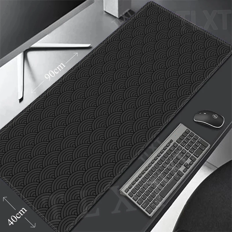 

90x40cm Locking Edge Mouse Mats Large Natural Rubber Mouse Pad Minimalist Mousepads Gamer Mousepad Desk Pads Black Keyboard Mat