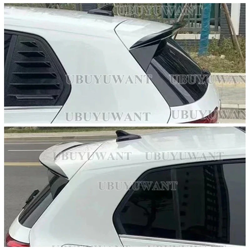 ABS BLACK Car Tail Wing Decoration Rear Roof Lip Spoiler For VOLKSWAGEN New GOLF 8 MK8 Hatchback R-Line Spoiler 2020-2023