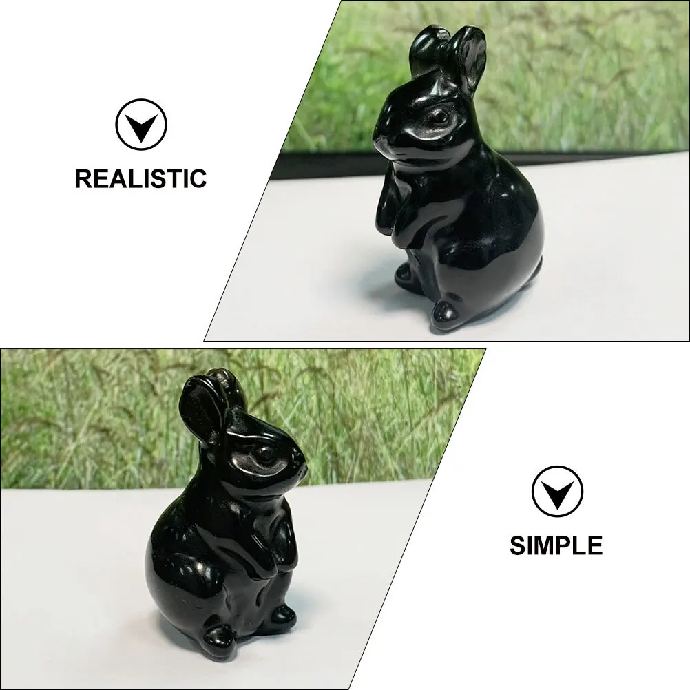 

Ornament Small Cute Bunny Decor for Desk Home Office Shelf Decorative Craft Lightweight Shiny Modern Design