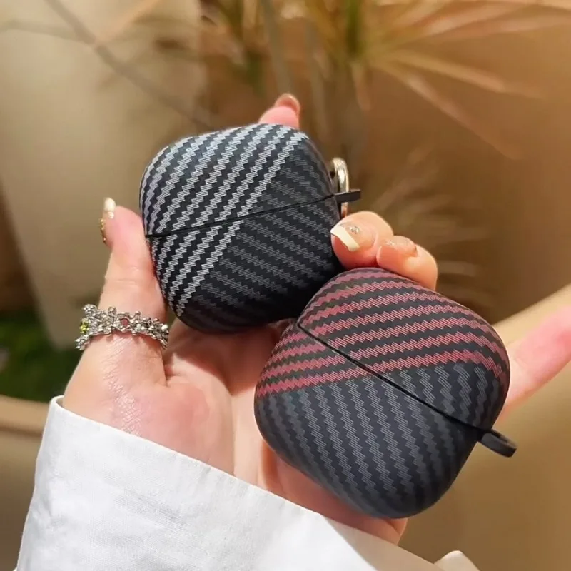 For Huawei FreeClip 2 S FreeBuds Pro 5 4/4e 5i 6i 7i Creative Carbon Fiber Stripe Earphone Case Earphone Protective Cover Funda