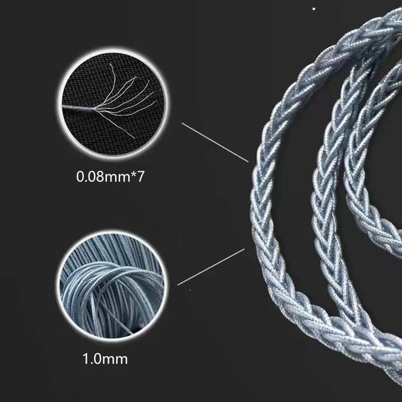 كابل سماعة رأس من رقائق الفضة ، إضاءة ميكروفون ، DIY ، 8 Core ، 2Pin ، A2DC ، QDC ، IE80 ، MMCX ، ، للي ،