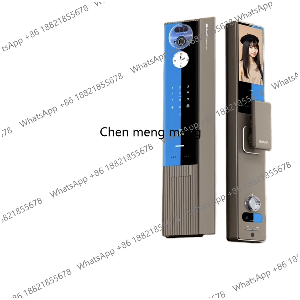 H5 Cat Eye Large 3D Face Palm Vein Recognition Anti-Theft Aluminum Alloy Door Lock WIFI Digital Sapphire Panel Wood Cloud