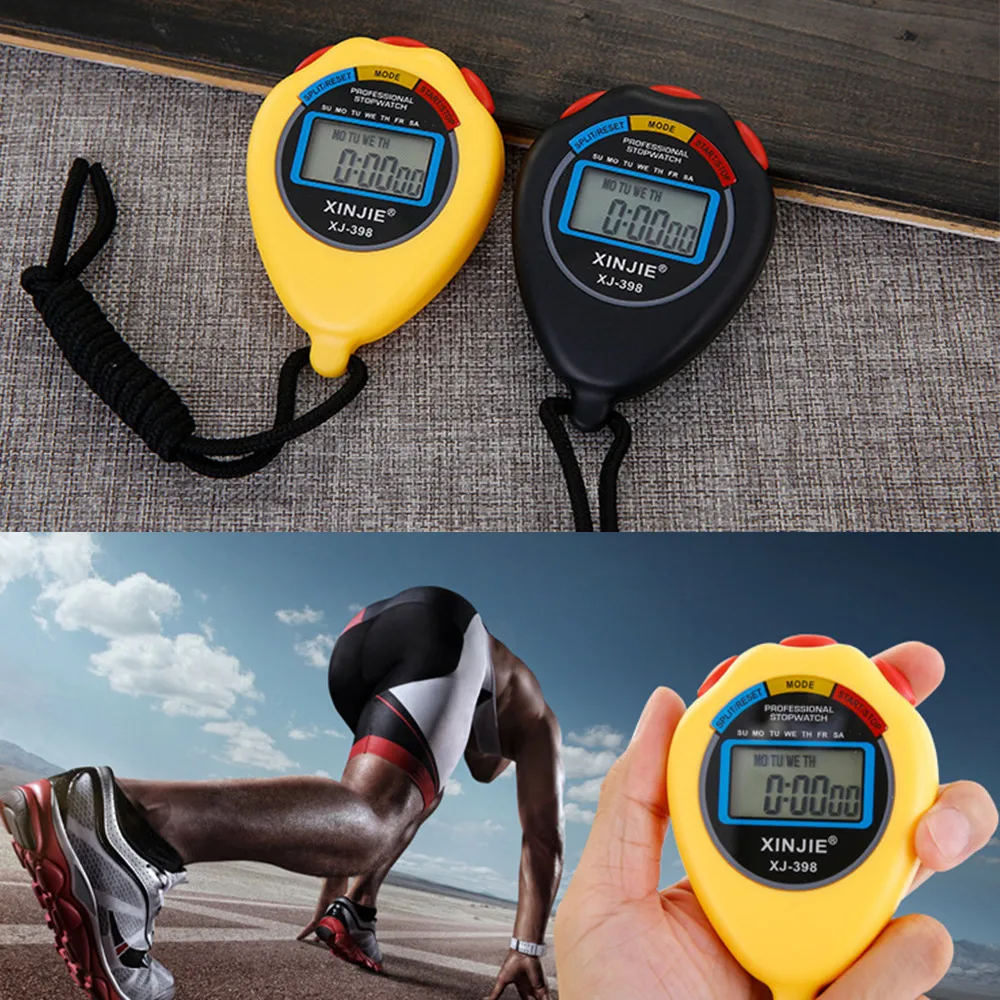 Sports Waterproof Chronometer Handheld Pocket Stopwatch Professional Digital Sport Stopwatch LCD Timer Stop Watch Timer Tools