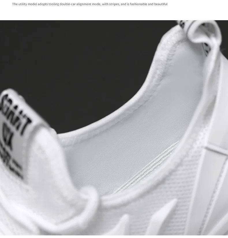 Men's Breathable Mesh Running Trainers With Durable Thick Sole_voghion.com