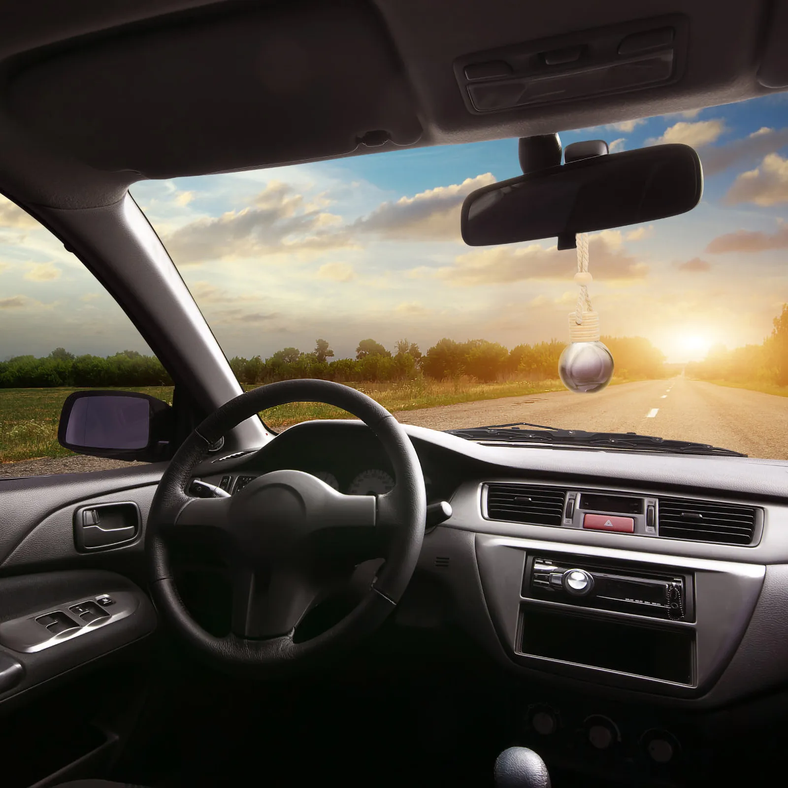 

20Pcs Car Perfume Bottle Pendants Hanging Glass Diffuser Bottle Black Car Decoration Essential Oil Aromatherapy