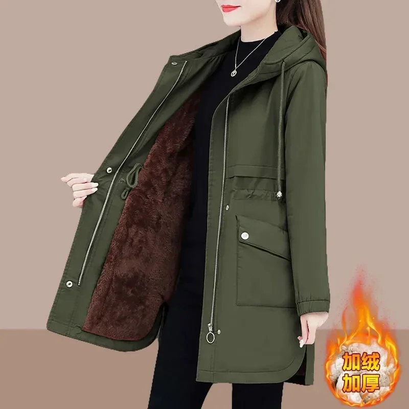 Veste d\'hiver matelassée en coton pour femme, manteau ample, épais, à capuche, à la mode, Parka, 2023