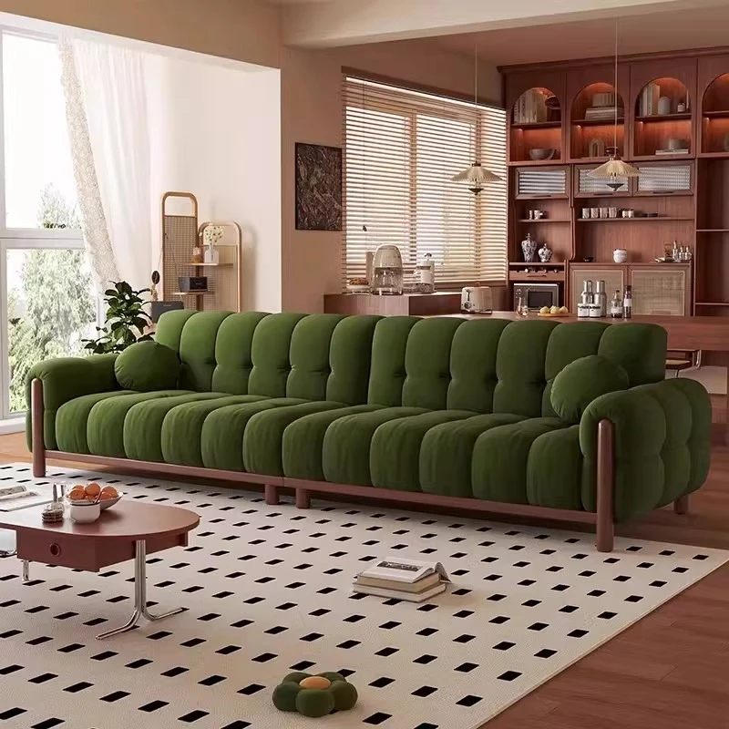 

Sofa Modern simple living room retro solid wood high sofa