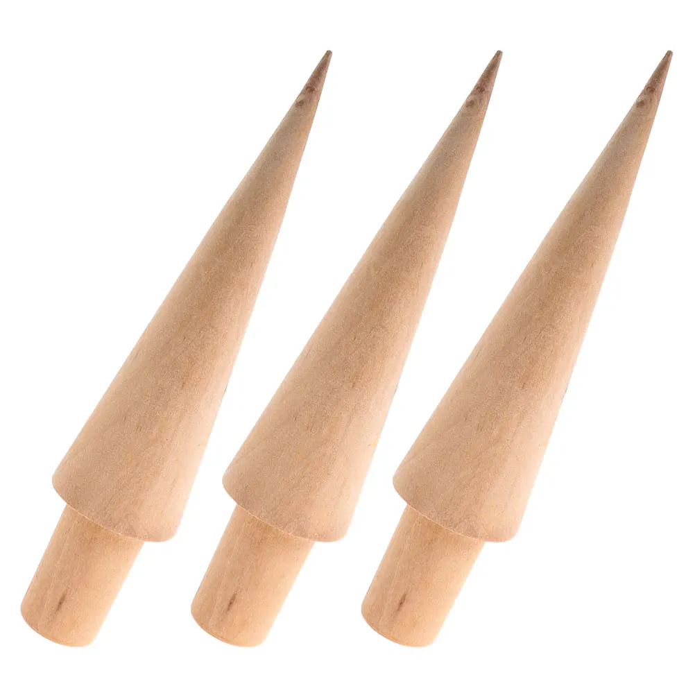 

3Pcs Reusable Ice Cream Molds Natural Wood Cone Shaper for Homemade Waffles Yogurt Treats Multi-Function Kitchen Tool