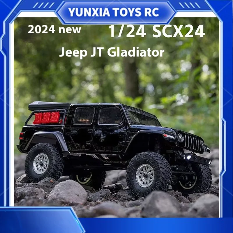 Axial SCX24 1:24 JT Gladiator RTR ขนาดจําลองสี่ล้อรีโมทคอนโทรลปีนเขารถออฟโร AXI00005 V2 GIF