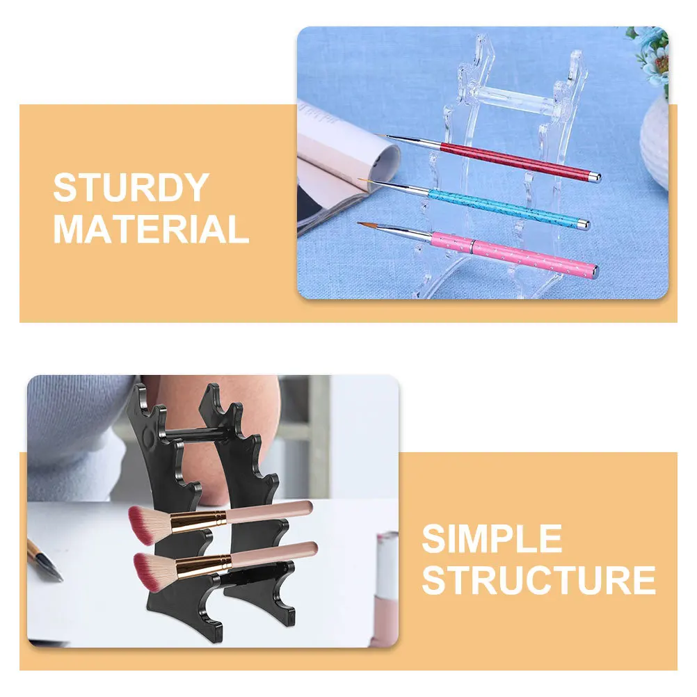 2 stücke Make-Up Trocknen Rack 6-Slots Kompakte Organizer Horizontale Stift Display-ständer Robuste Kunststoff Pinsel Halter Für Pinsel