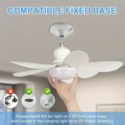 Fan Ceiling Light Remote Control Dimming LED Ceiling Fan With Lights E27 24W/30W/40W/80W For Home Living Room Inoor Lighting