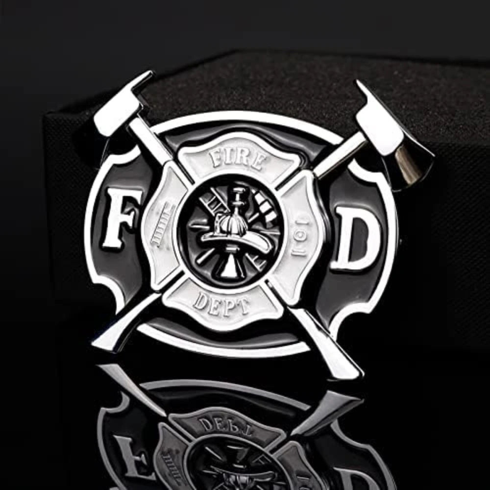 

Fire Department Logo Car Emblem 3D Metal Sticker Auto Badge Hoodie Firefighter Symbol Chrome Motorcycle Styling Accessories