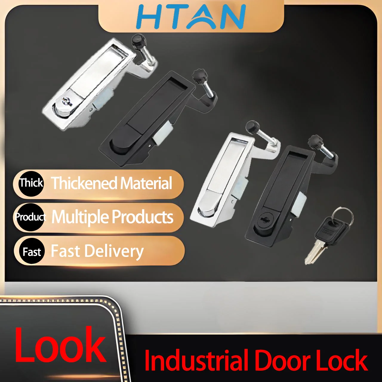 2pcs Electric Equipment Lock Flush Panel Push Button Compression Trigger Electrical Safety Locks for Equipment