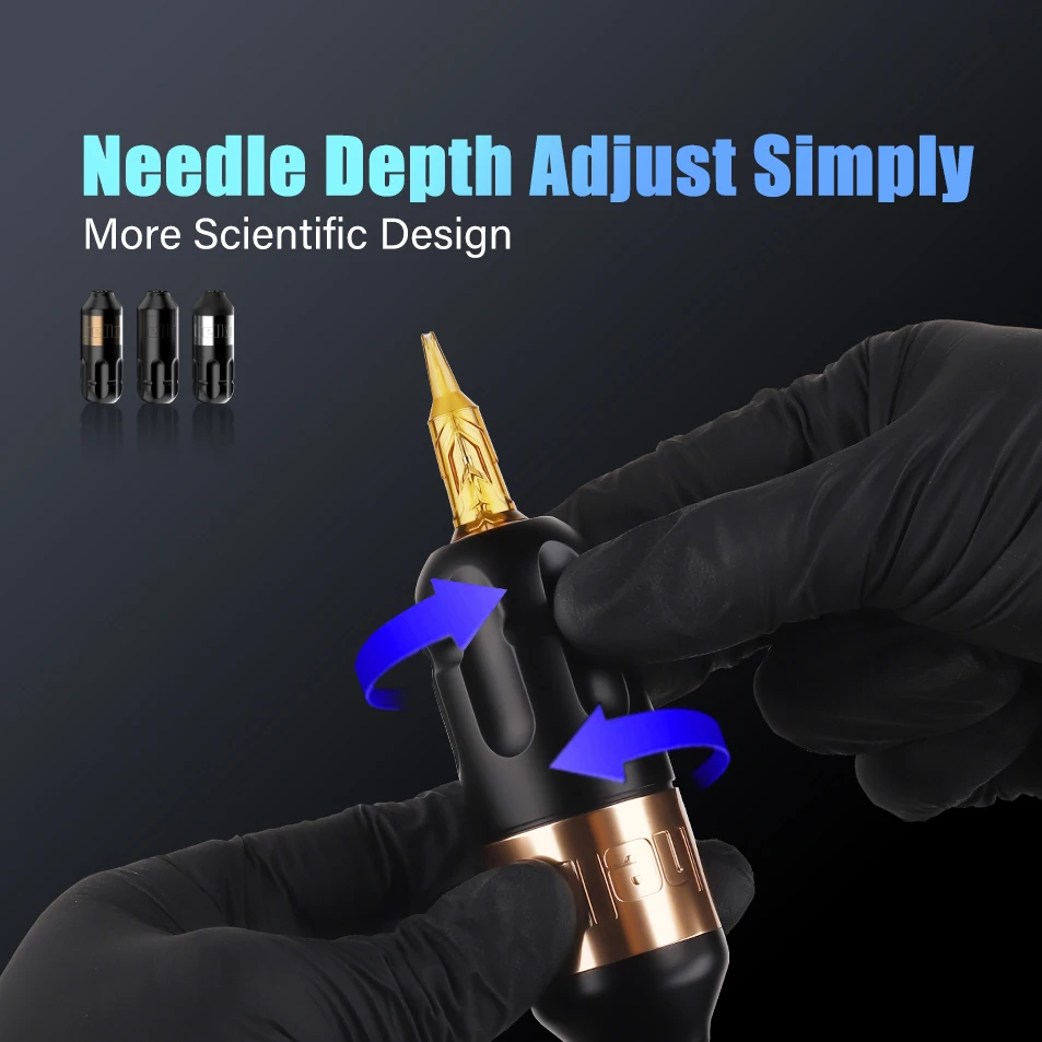 Ambition Rotary Tattoo Machine Stroke 4.0mm Permanent Makeup Pen Coreless Motor Grip 33mm RCA Interface For Body Art