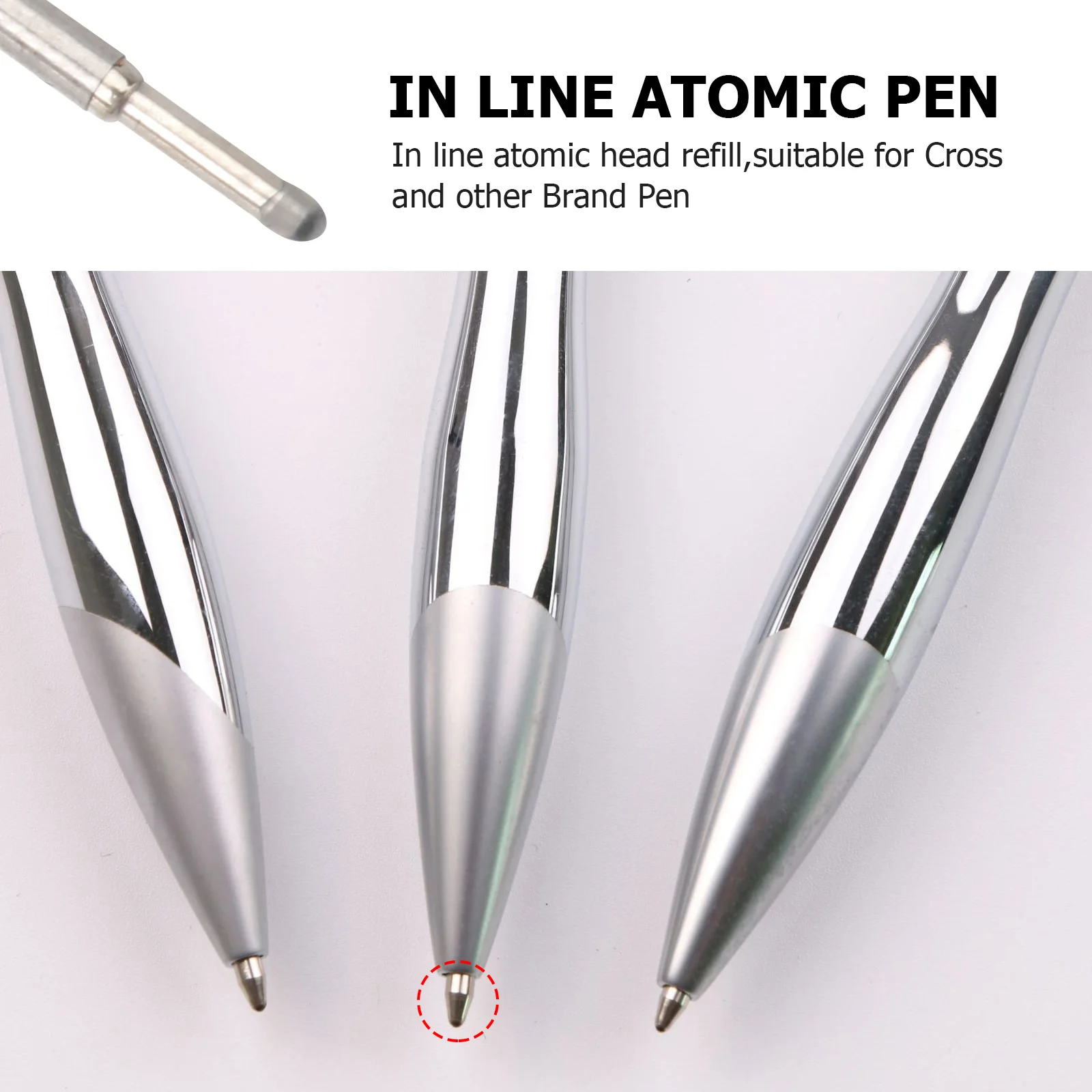 

20 Pcs Metal Ballpoint Pen Refill Fine Replace Ink Refills for Pens with Writing