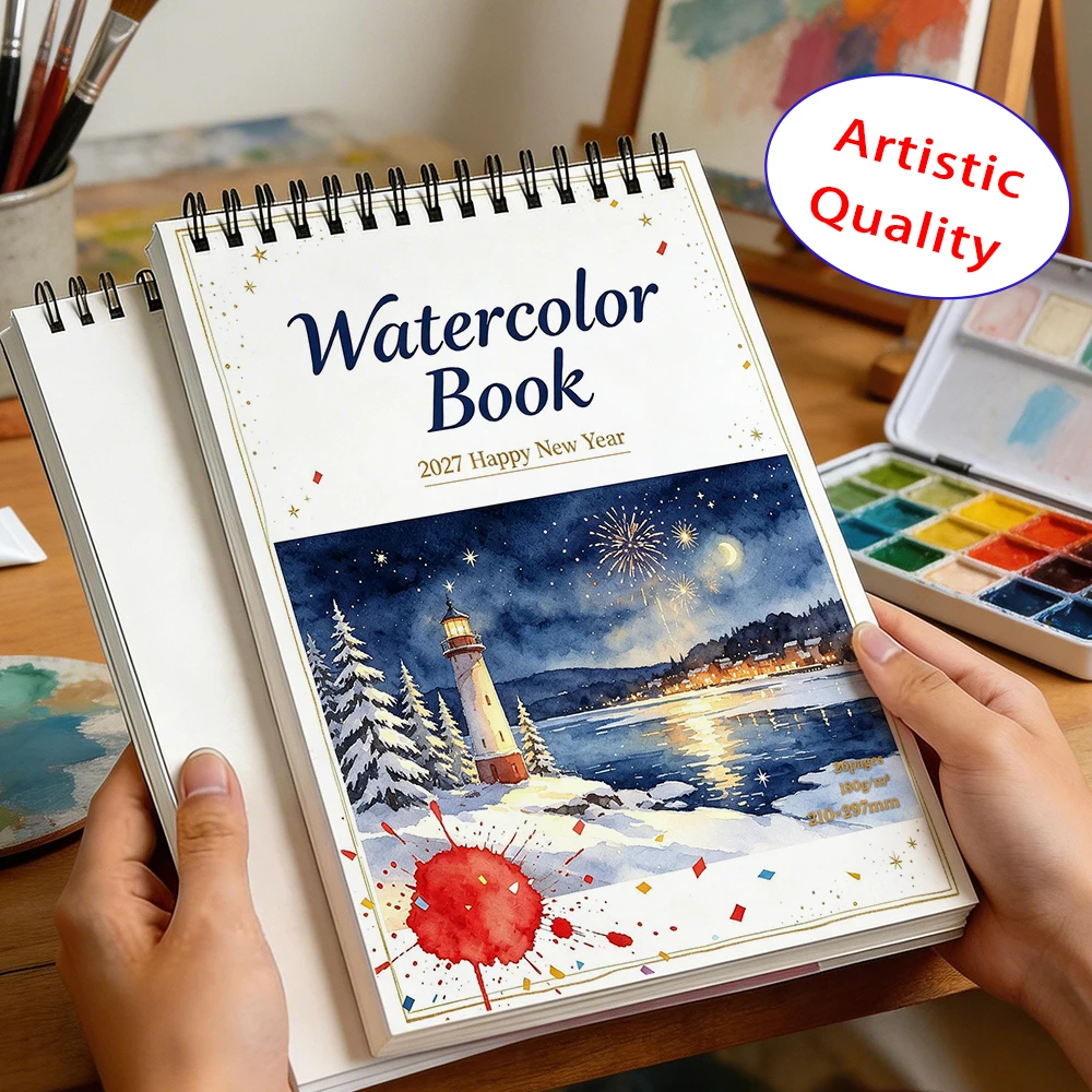 180gsm Fine Grain Watercolor Paper & Sketch Paper, Versatile Art Paper for Sketch, Draft and Watercolor Art