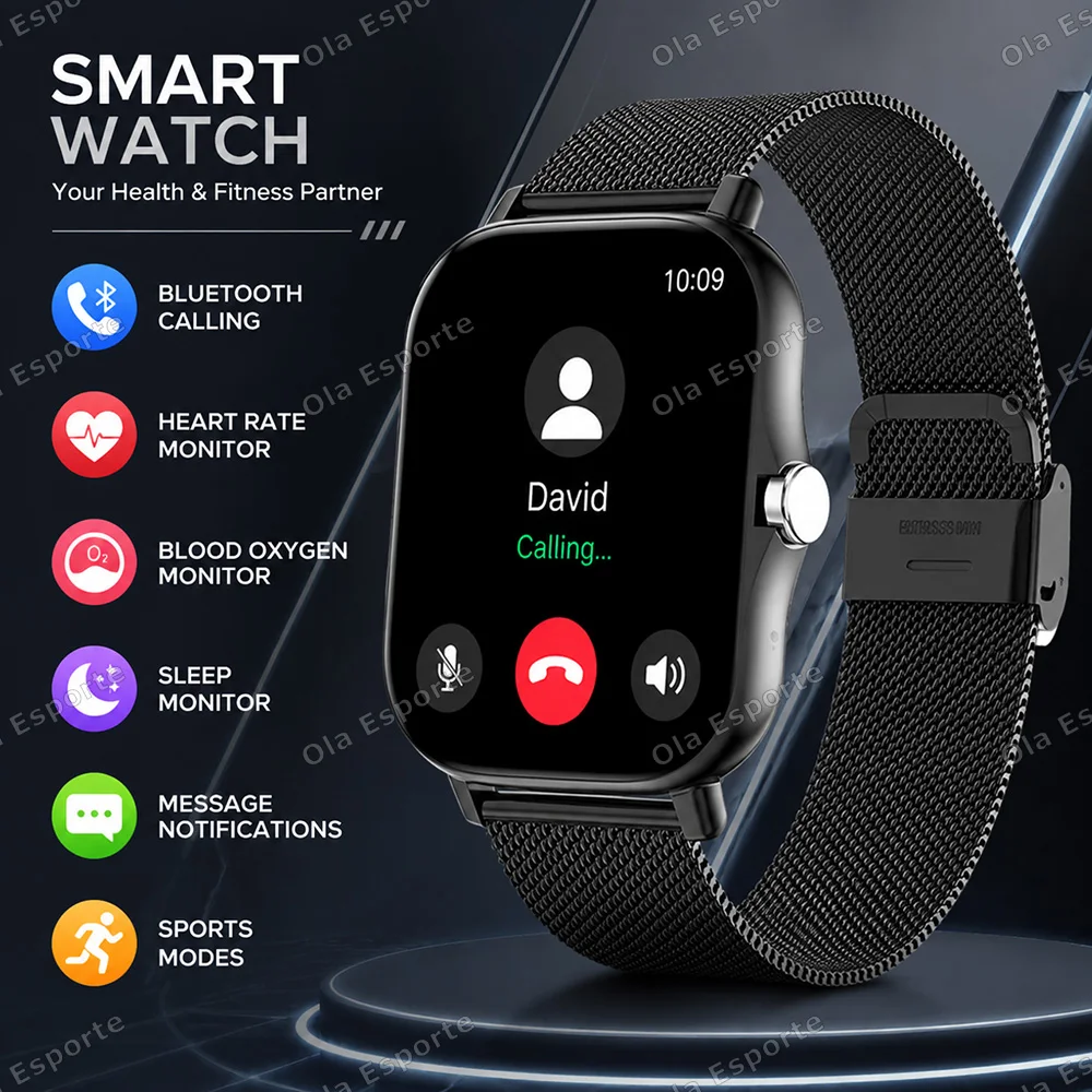 Smart Watch Android IOS Phone 1.83 Inch Color Screen Bluetooth Answer Call Fitness Watches Tracker Smartwatch Women Men New Ht30