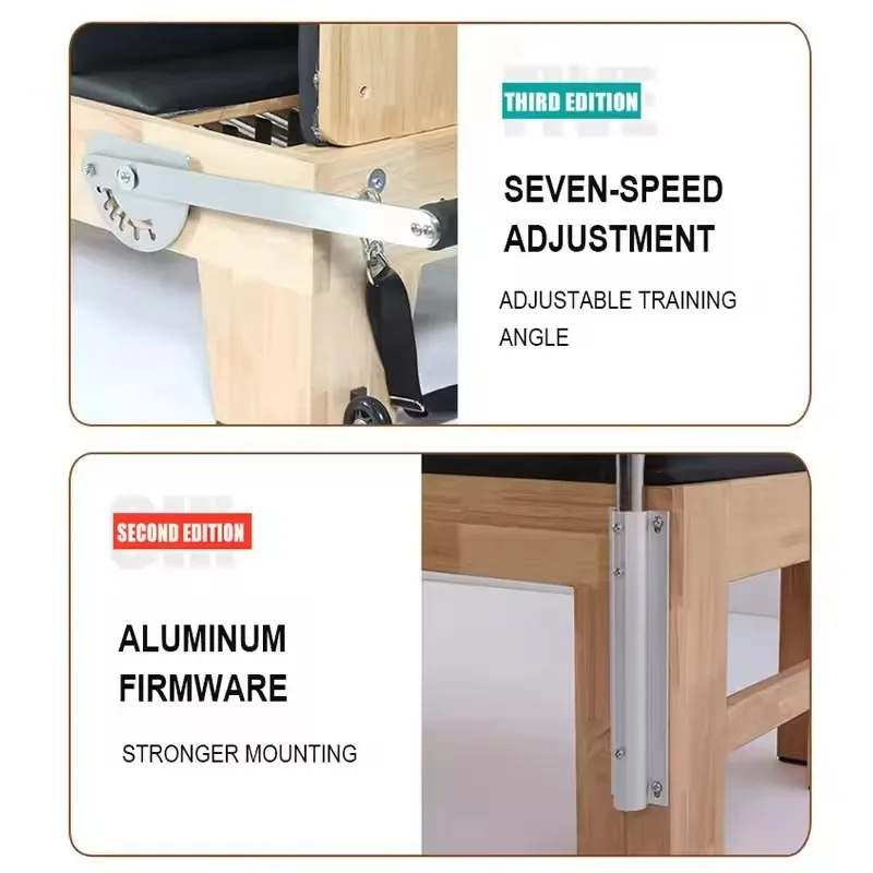 YTYIN Maple Wood Home Comercial Durável Dobrável Pilates Reformer Núcleo Cama Equipamento de Pilates Máquina reformadora