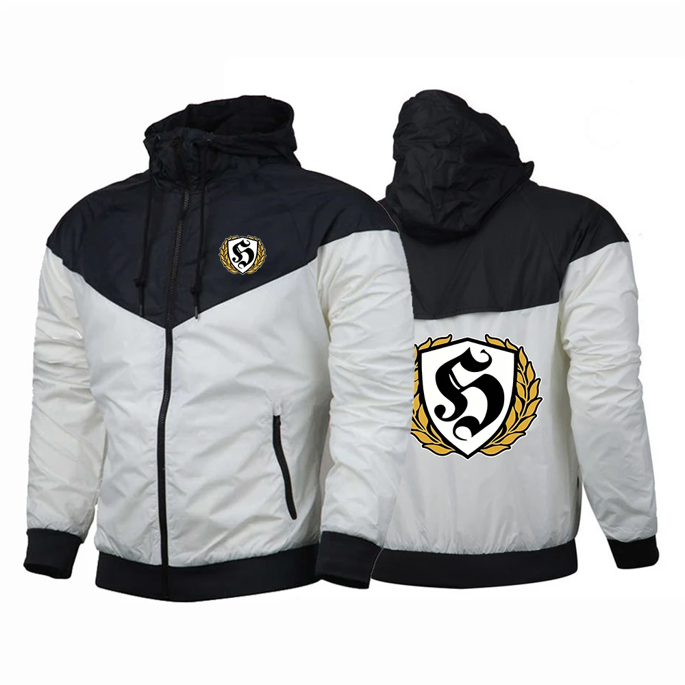 Football Hooligans Logo Print 2026 Men's Versatile Hoodies Coat Spring And Autumn Practical fabric windproof Hooded Jacket