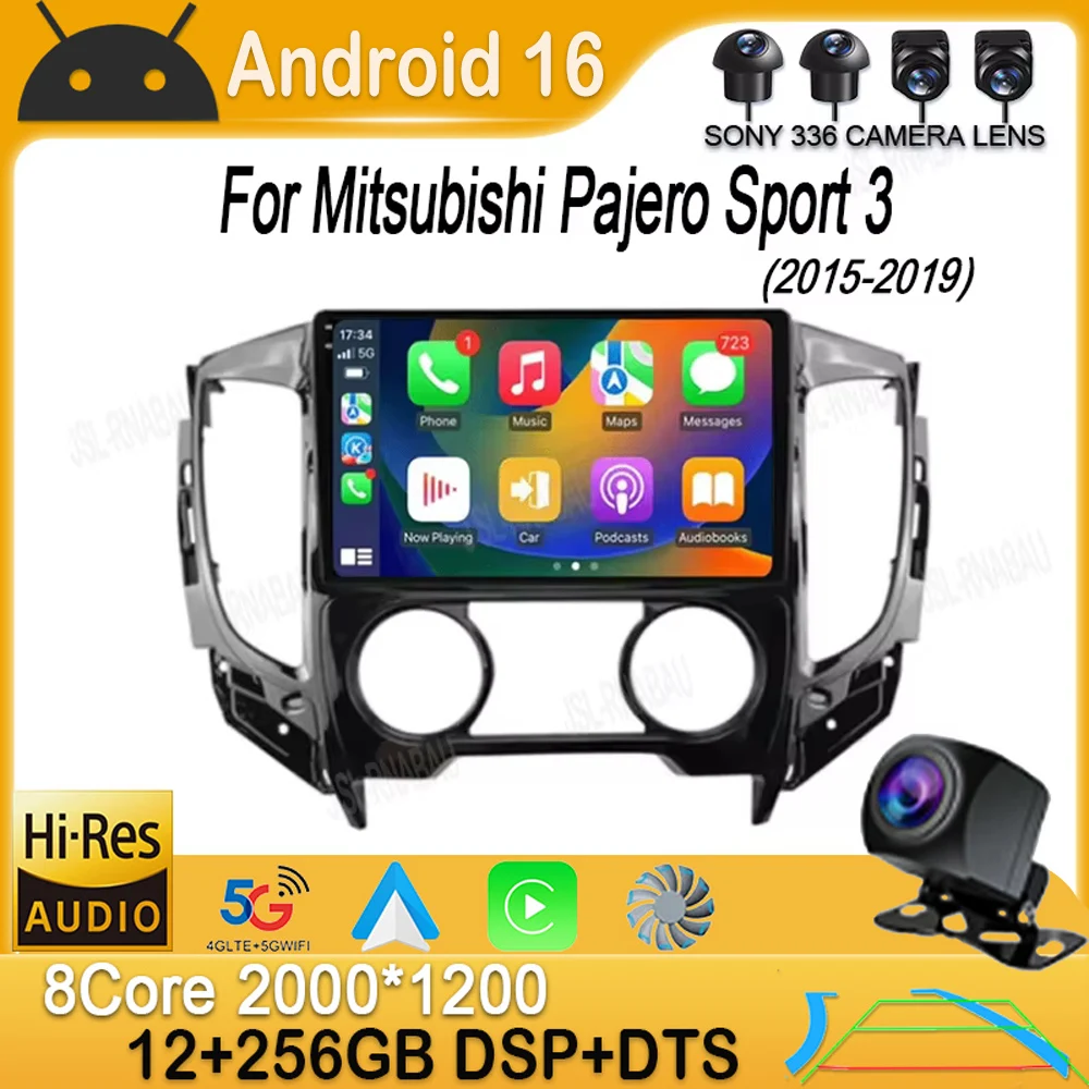 Android 16 Carplay For Mitsubishi Pajero Sport 3 L200 5 Triton 3 2015 2016 2017 2018 2019 Car Radio GPS Multimedia Video Player
