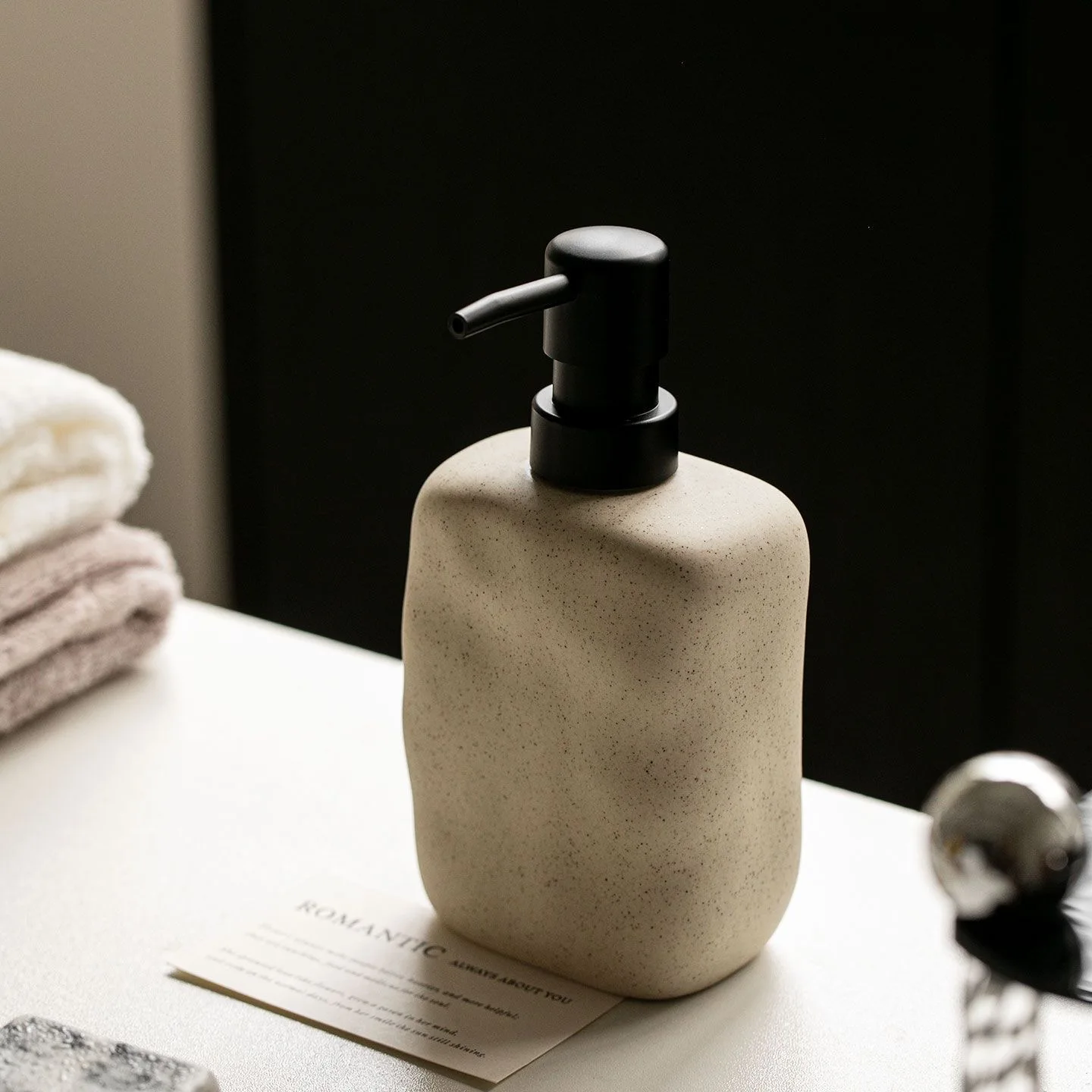 450ml cerâmica wabi-sabi loção garrafa squeeze garrafa dispensador de sabão shampoo loção condicionador garrafa acessórios do banheiro