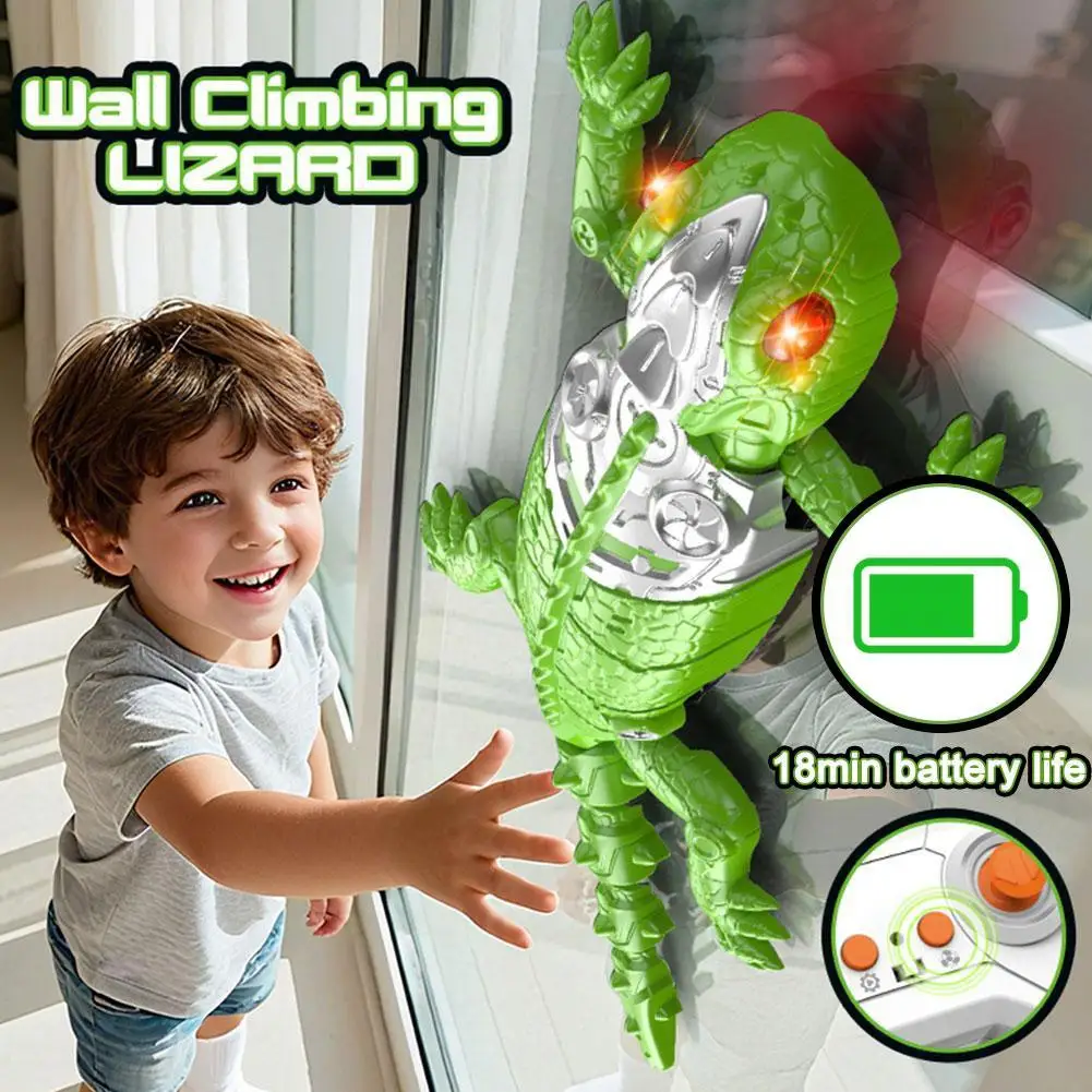 Realistic Biomimetic RC Wall Climbing Lizard Robot Toy, Remote Control Gecko that Climbs Glass & Smooth Walls
