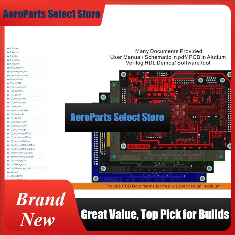 AeroPartsALINX AX4010: ALTERA Cyclone IV EP4CE10 Study Board Entry-Level (FPGA Board + USB Downloader)