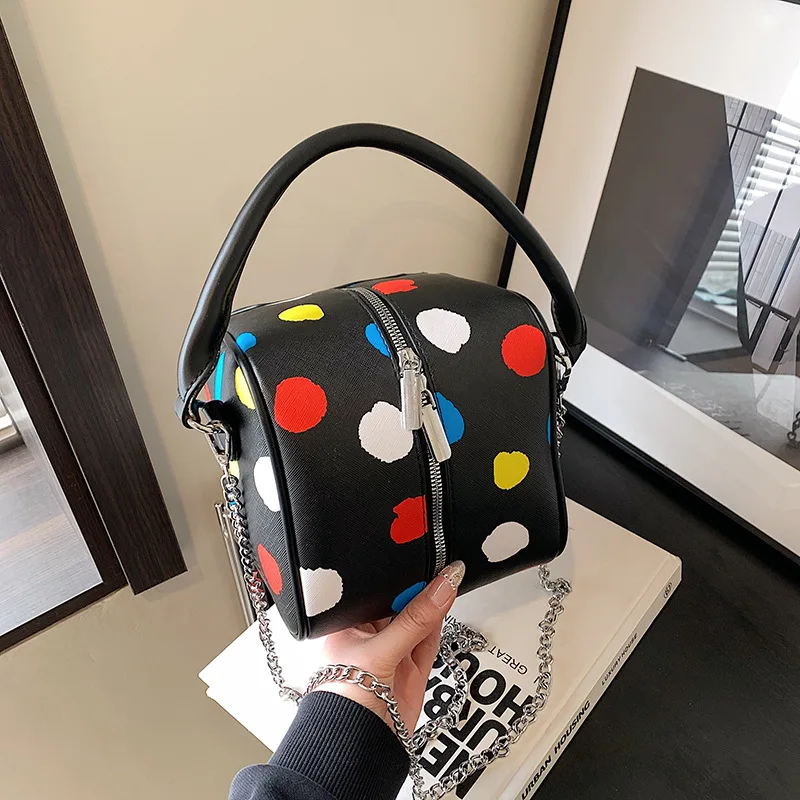 

Box Small Square Bag Designer Handbags For Women 2024 New Fashion Dot Decoration Shoulder Crossbody Bag Purse