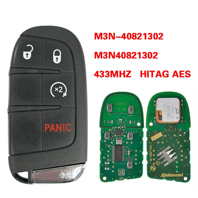 

CN017022 Original 4 Button Smart Remote Control 433Mhz AES cHIP FCC M3N-40821302 Part No 735637066 For Fiat 500X 2015-2017