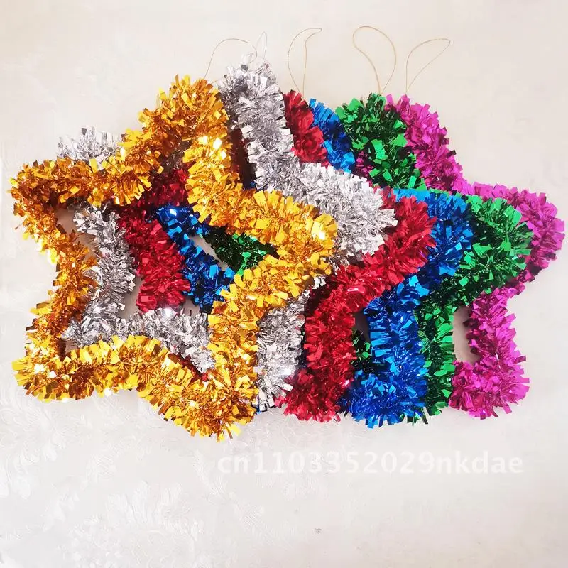 

Golden Pentagonal Star Hanging Pendant Decoration Store Opening Activity Scene Layout Christmas Holiday Solid Color Ornaments