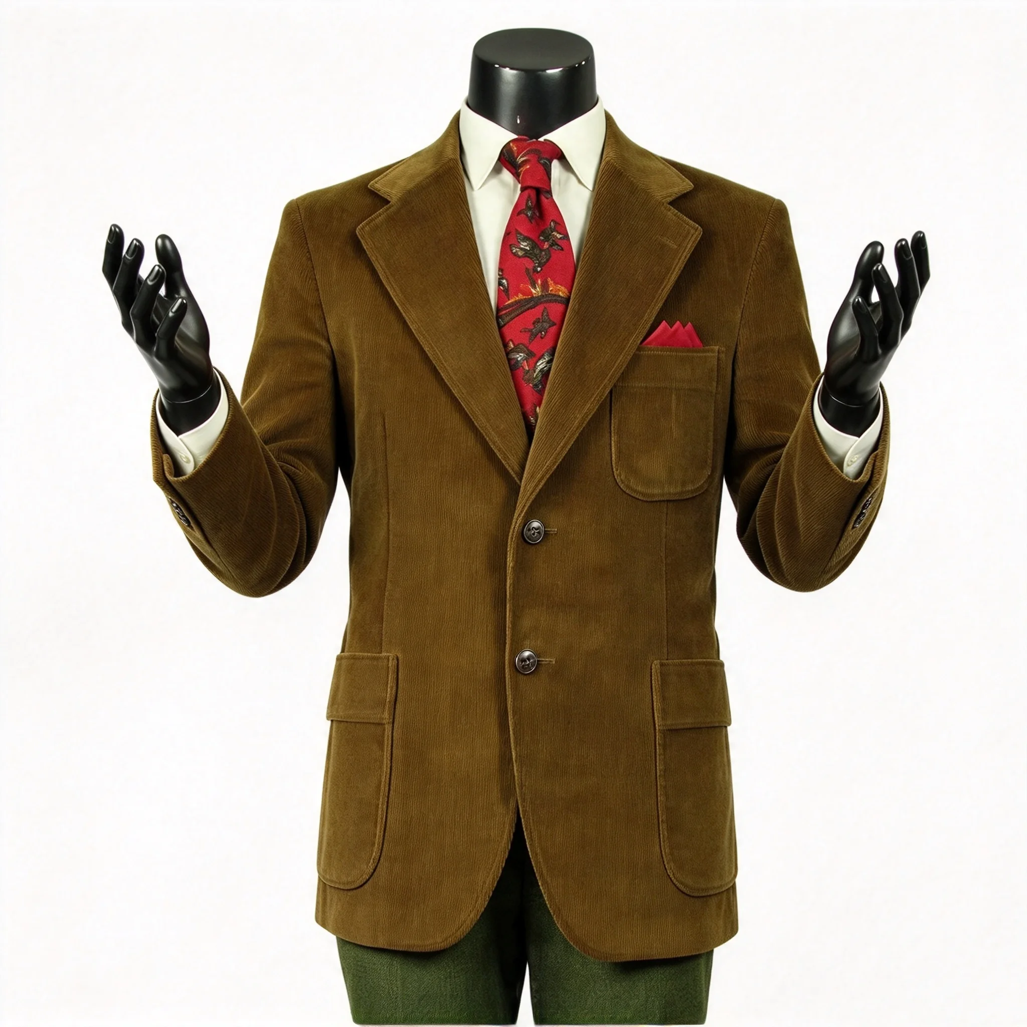 Corduroy Man Coat Work Wear Customized One Piece Notched Lapel Formal Party Prom Blazers Jacket Costume Homme