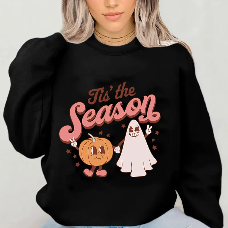 

Womens Pullover Halloween Trendy Party Oversized Sweatshirts Long Sleeve Tops Fall Fashion Outfits Hoodies Pumpkin Ghost Clothes